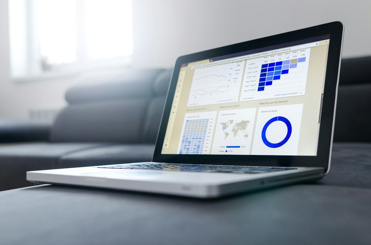 Digital marketing and SEO professional analyzing website metrics, guest blogging outreach performance, and search visibility data
